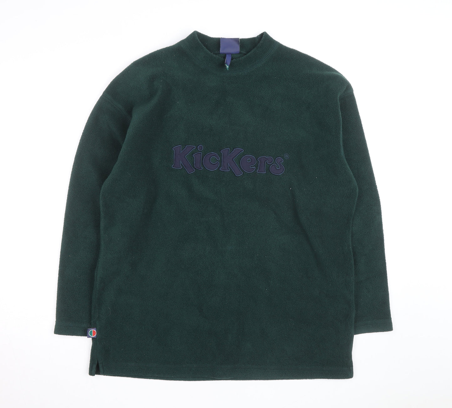 Kickers Men's Green Fleece Pullover Jumper Mock Neck M