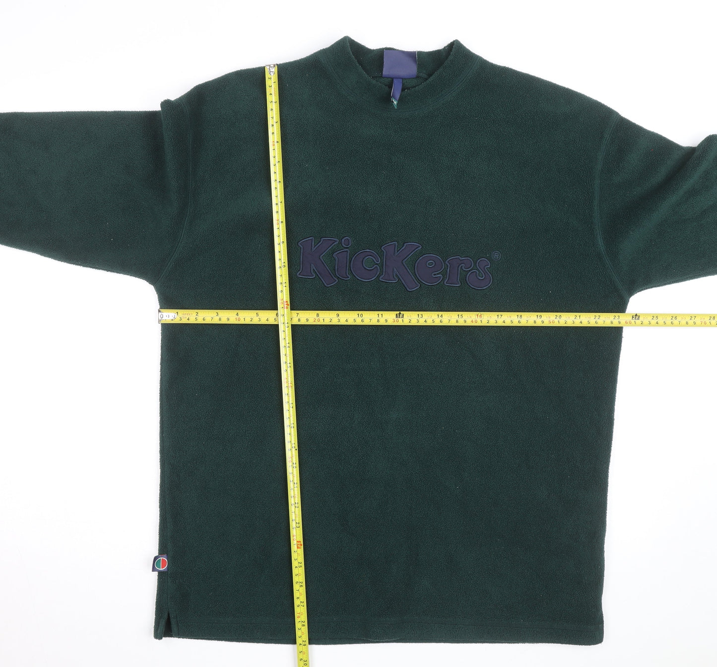Kickers Men's Green Fleece Pullover Jumper Mock Neck M