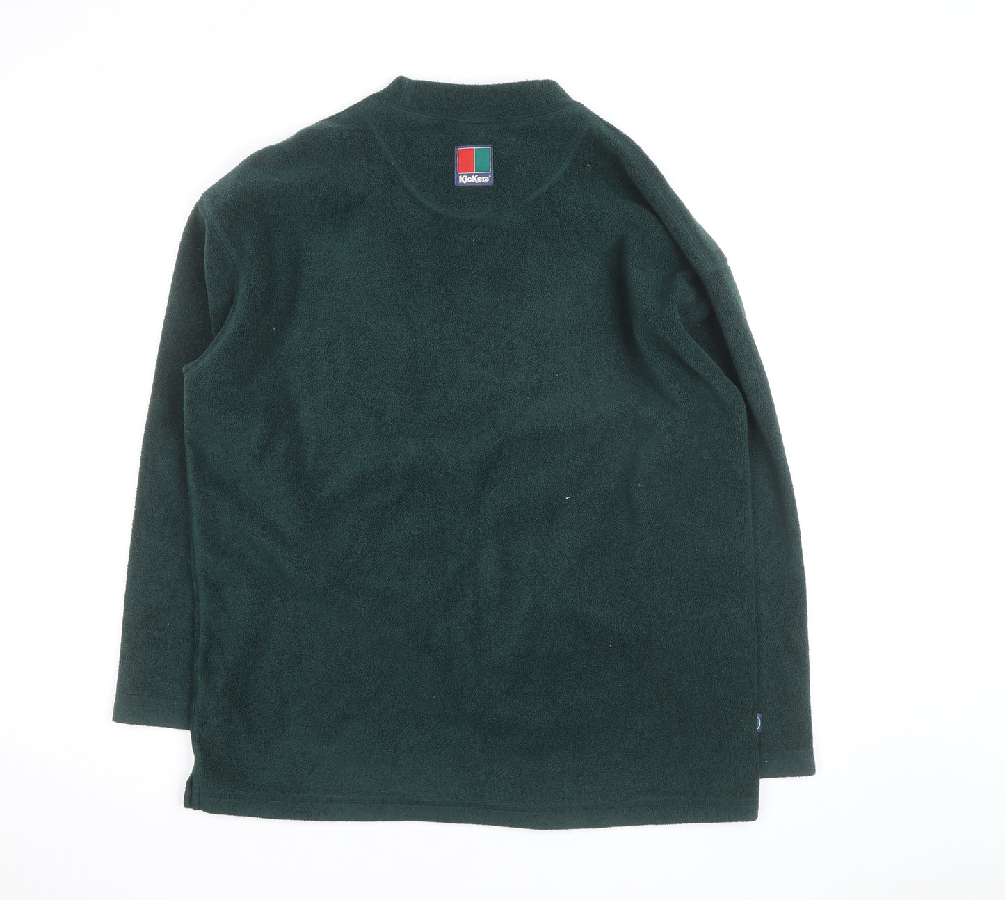 Kickers Men's Green Fleece Pullover Jumper Mock Neck M