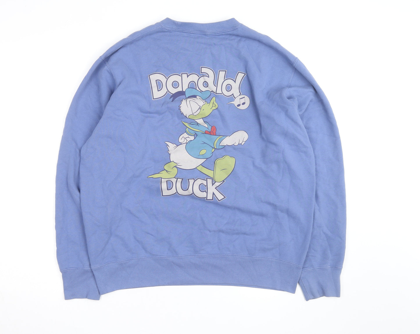 Uniqlo Men Blue Donald Duck Graphic Pullover Sweatshirt L
