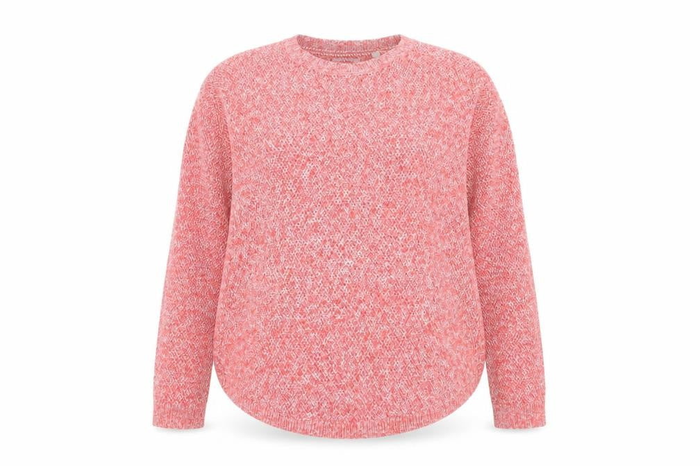 FatFace Women Pink Crew Neck Chunky-Knit Jumper Size 12