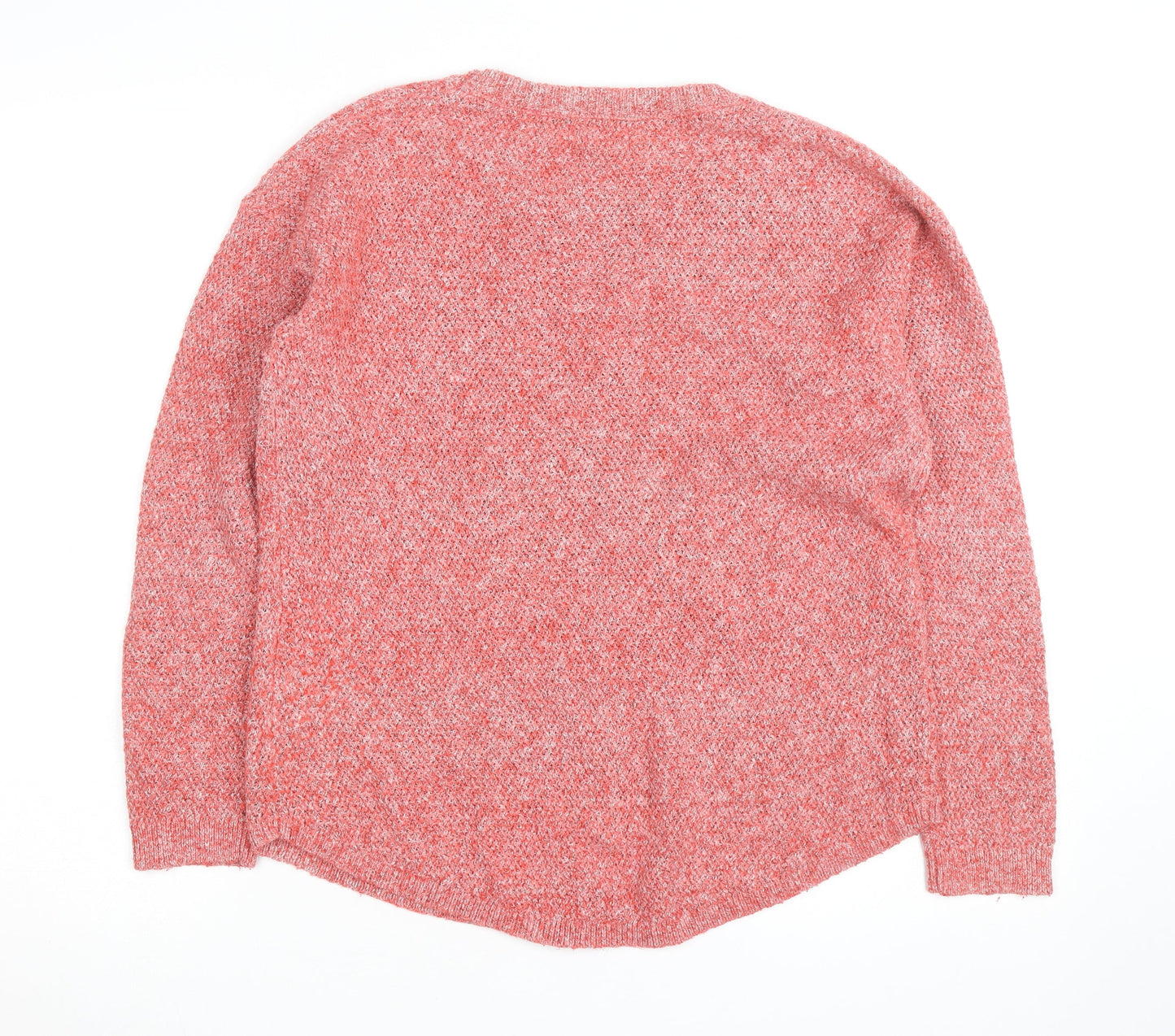 Fat Face Women Pink Crew Neck Chunky-Knit Jumper Size 12
