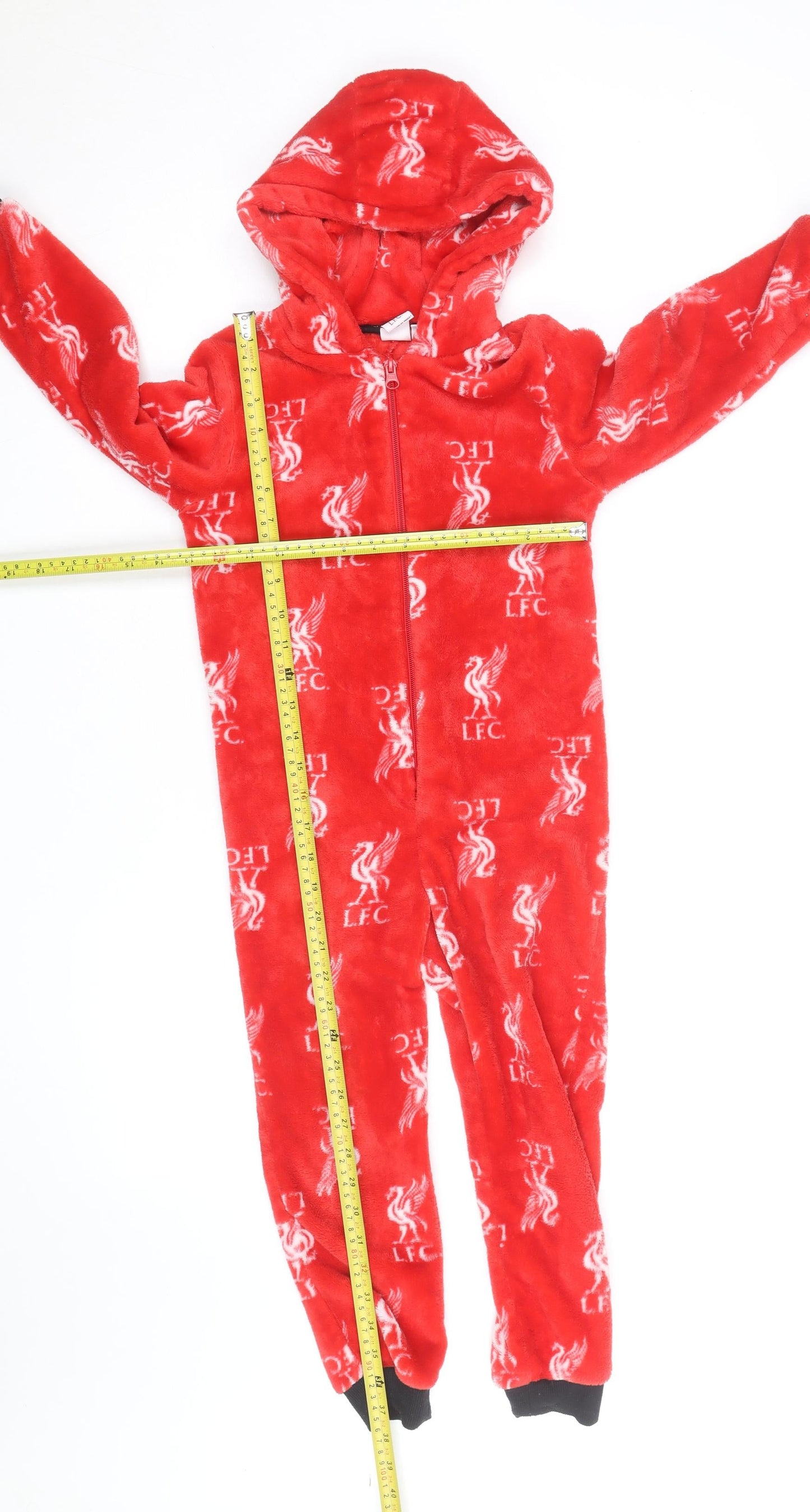 Liverpool FC Boys Red Fleece Hooded One Piece Pyjamas 6-7 Years