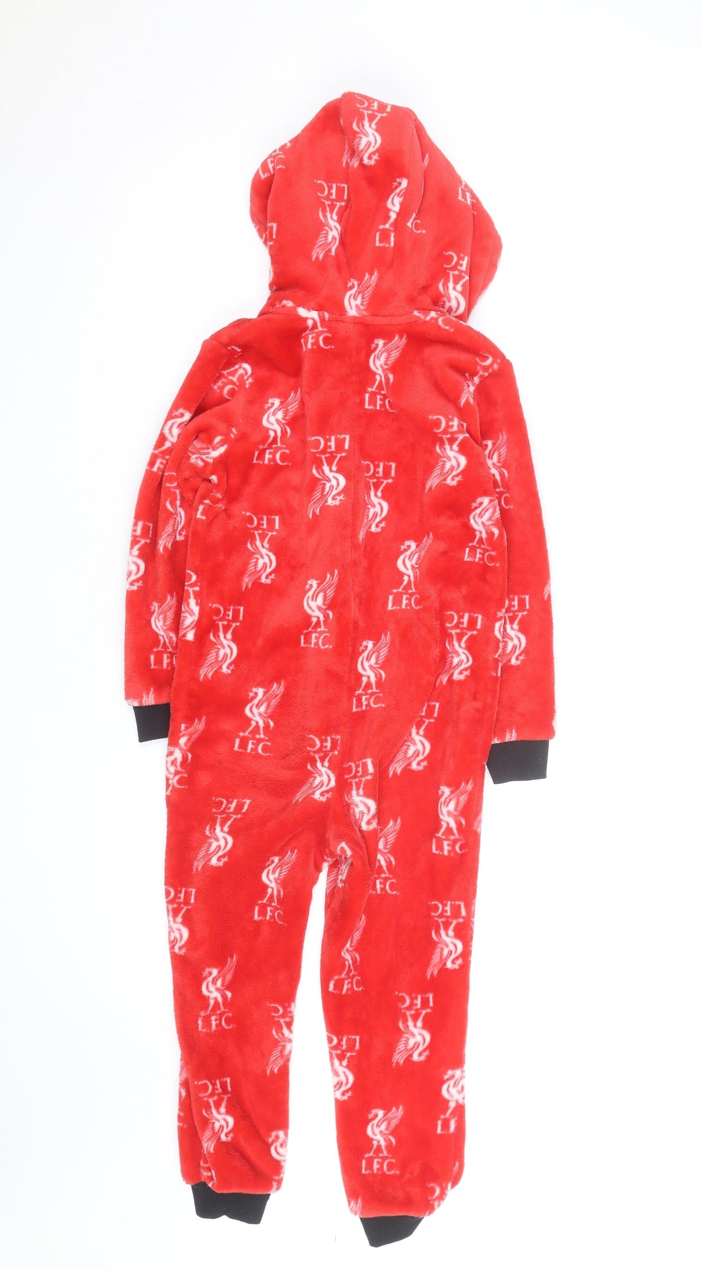 Liverpool FC Boys Red Fleece Hooded One Piece Pyjamas 6-7 Years