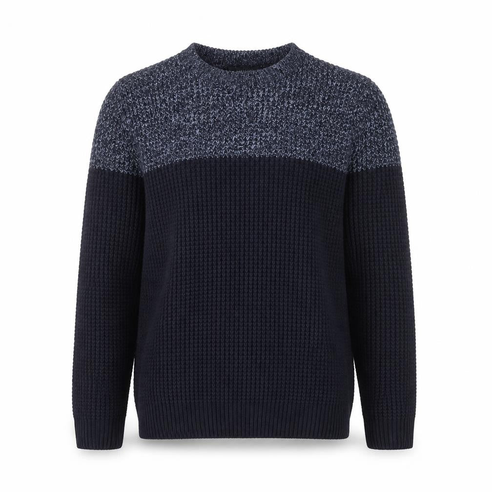 Kensington Eastside Men's Blue Chunky Knit Crew Neck Jumper Size M