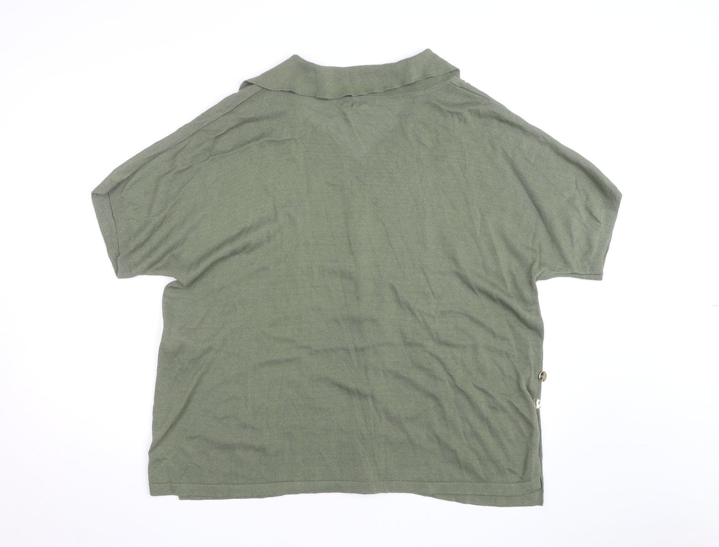 Monsoon Men's Green Viscose Knit Short Sleeve Casual Shirt L