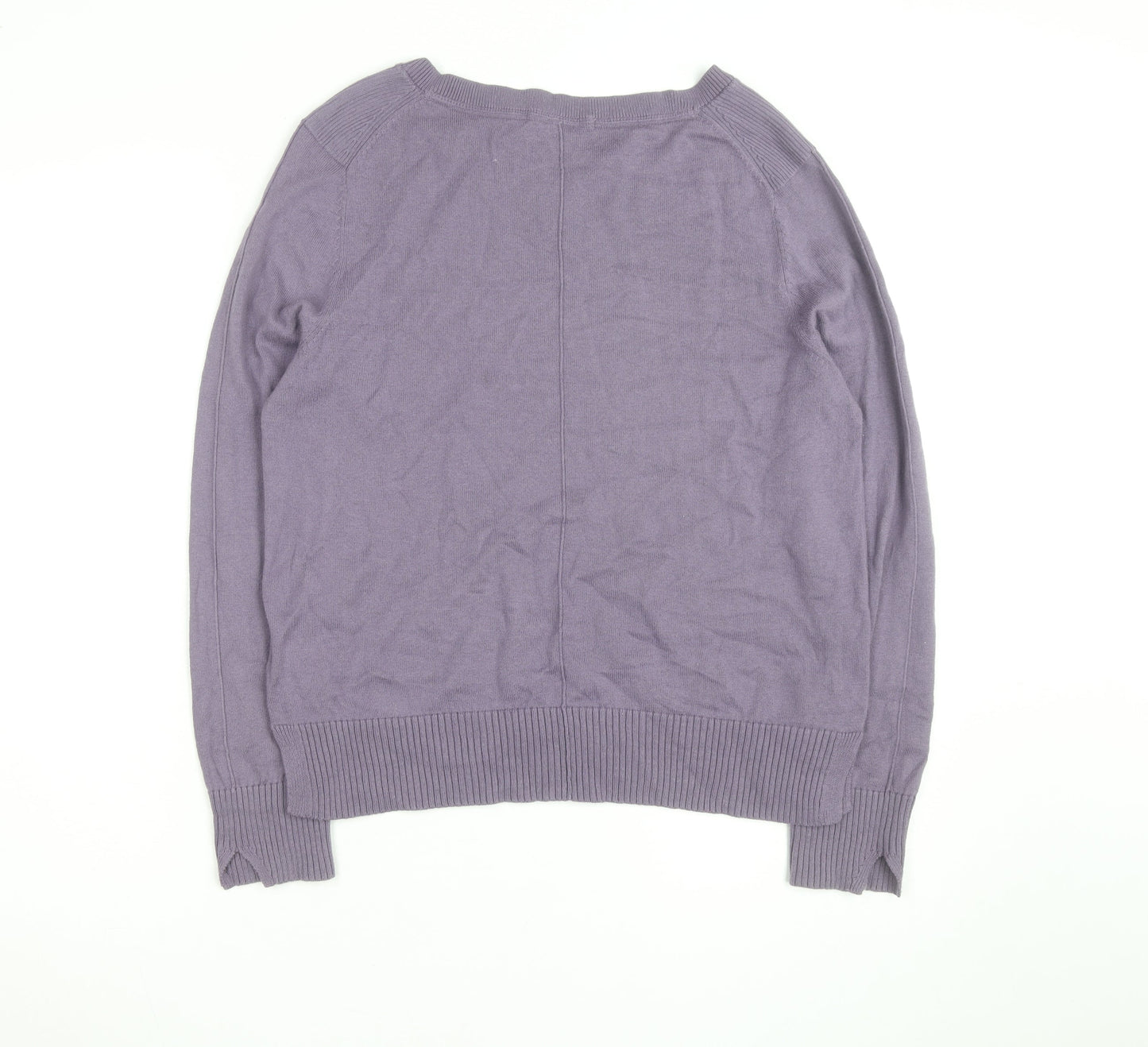 White Stuff Women's Purple Cotton Crew Neck Jumper UK 12
