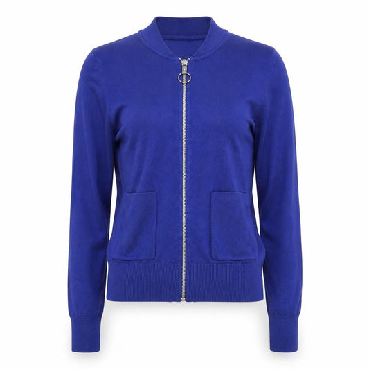 Debenhams Women Blue Full Zip Knit Jumper Size 10