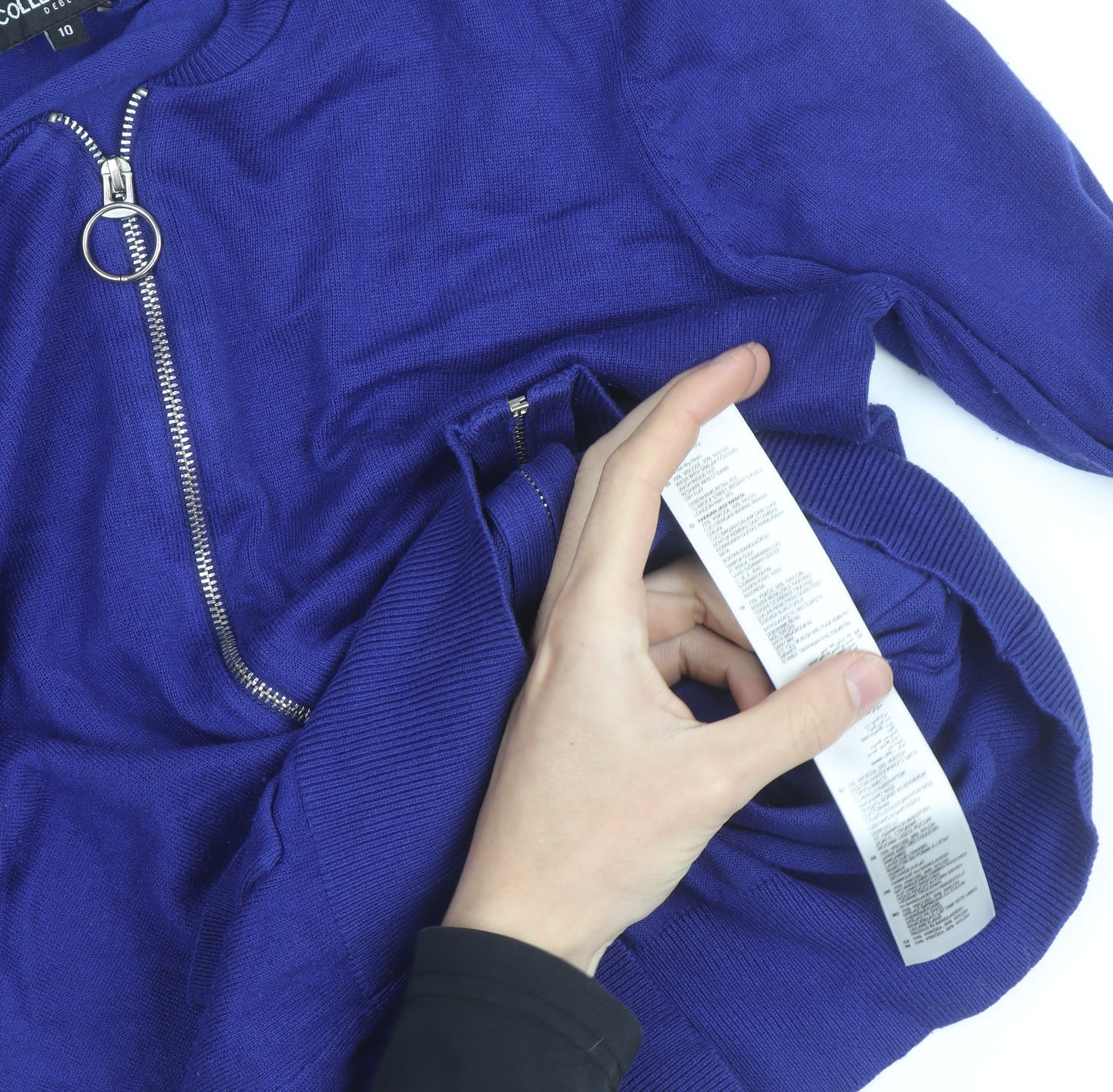 Debenhams Women Blue Full Zip Knit Jumper Size 10