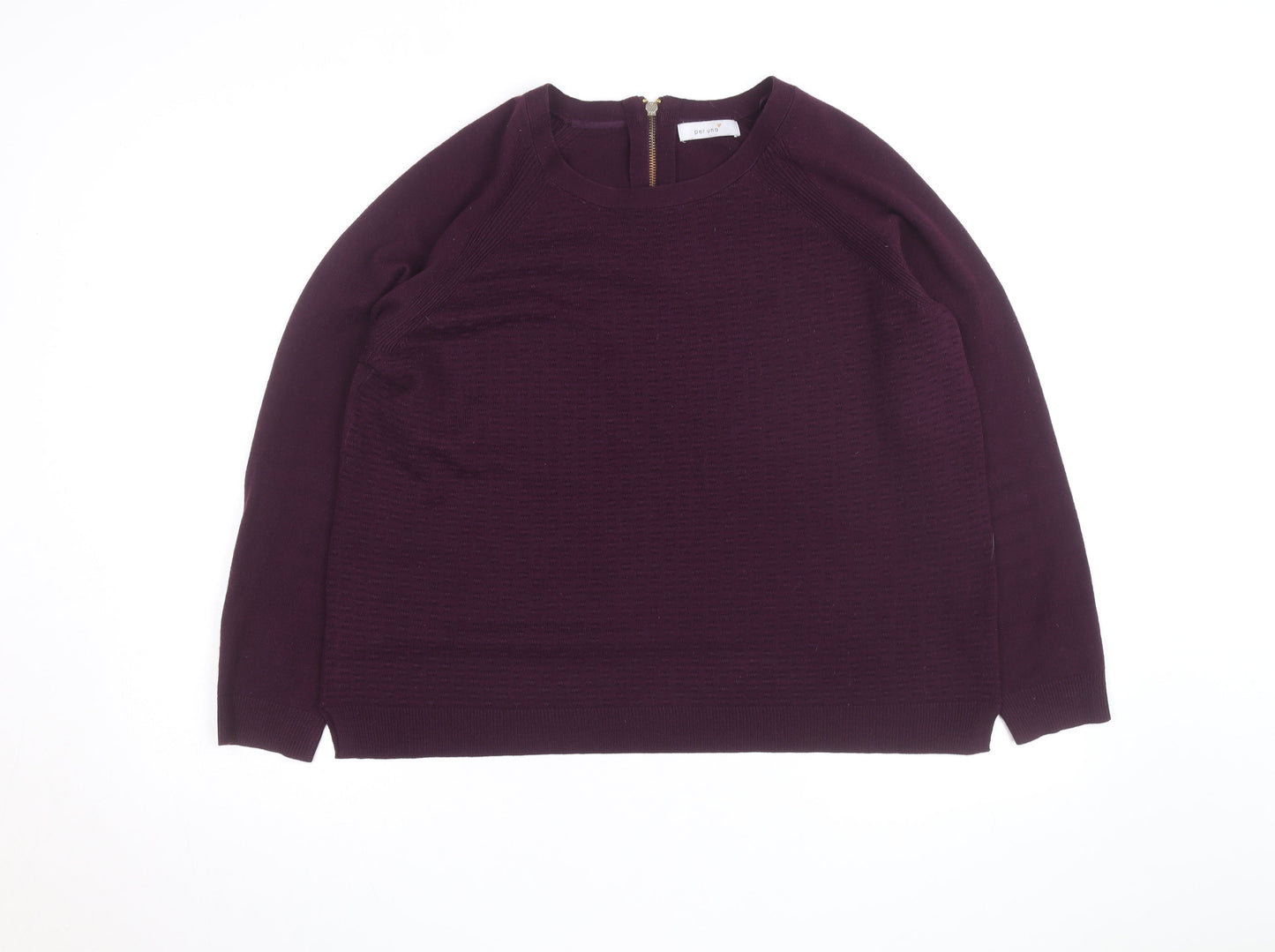 Marks and Spencer Per Una Women's Purple Size 12 Crew Neck Knitted Jumper