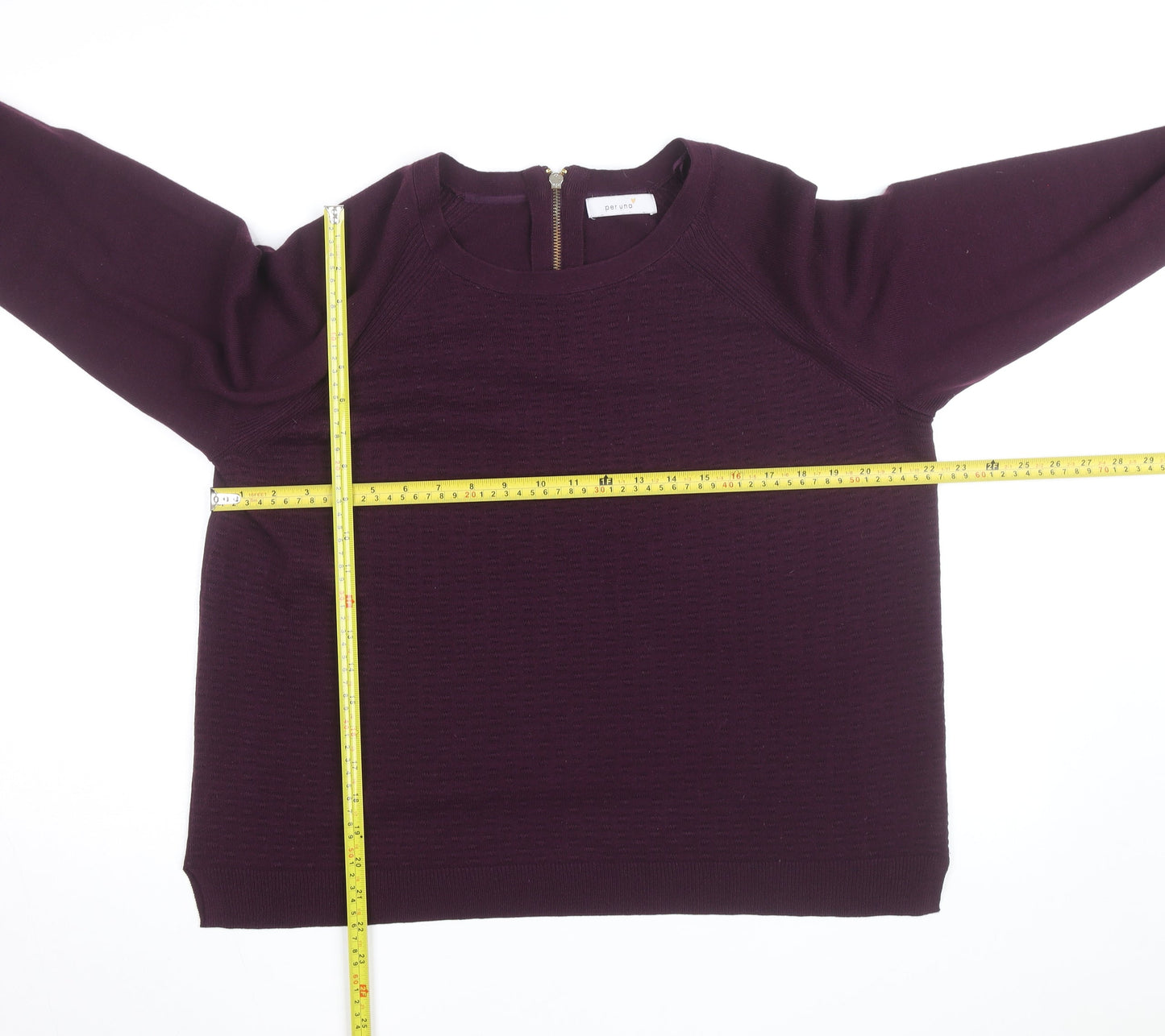 Marks and Spencer Per Una Women's Purple Size 12 Crew Neck Knitted Jumper