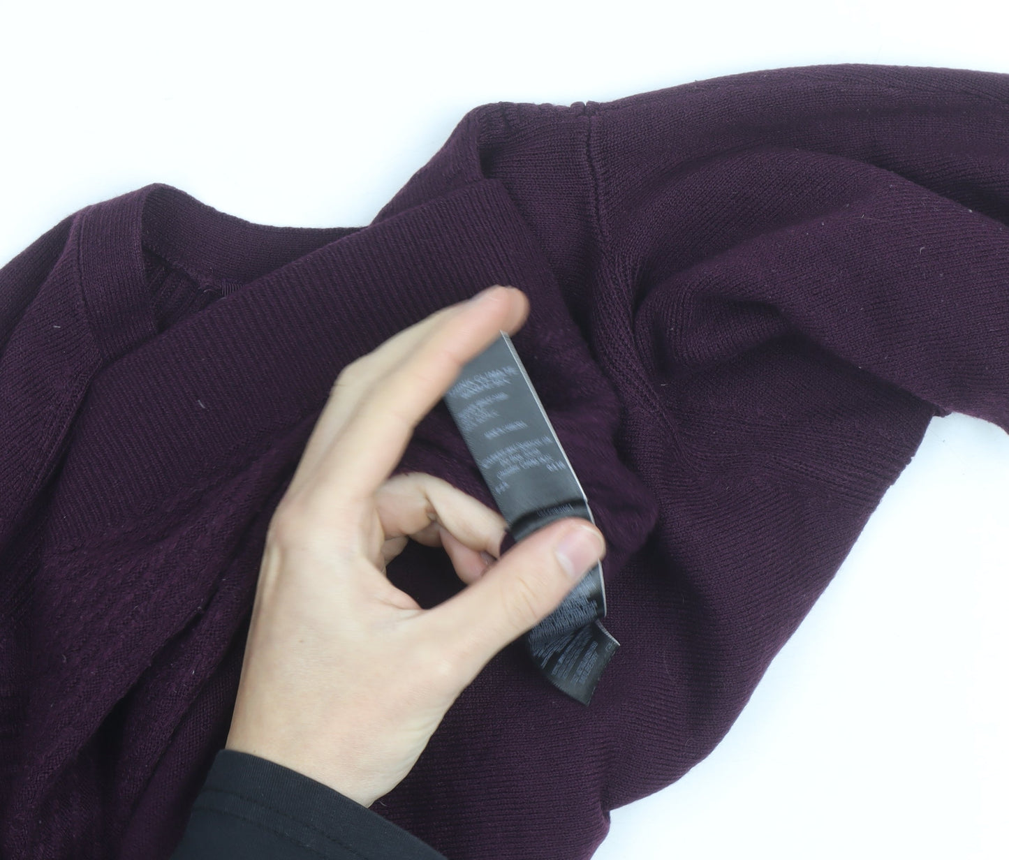 Marks and Spencer Per Una Women's Purple Size 12 Crew Neck Knitted Jumper