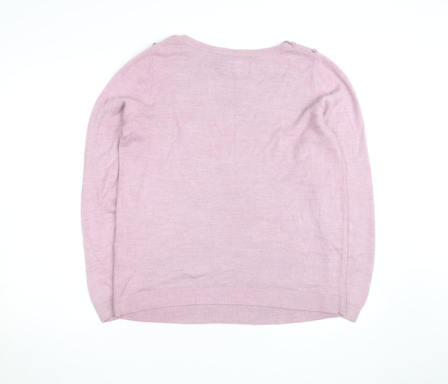 Maine New England Women's Pink Cotton Boat Neck Jumper Size 18