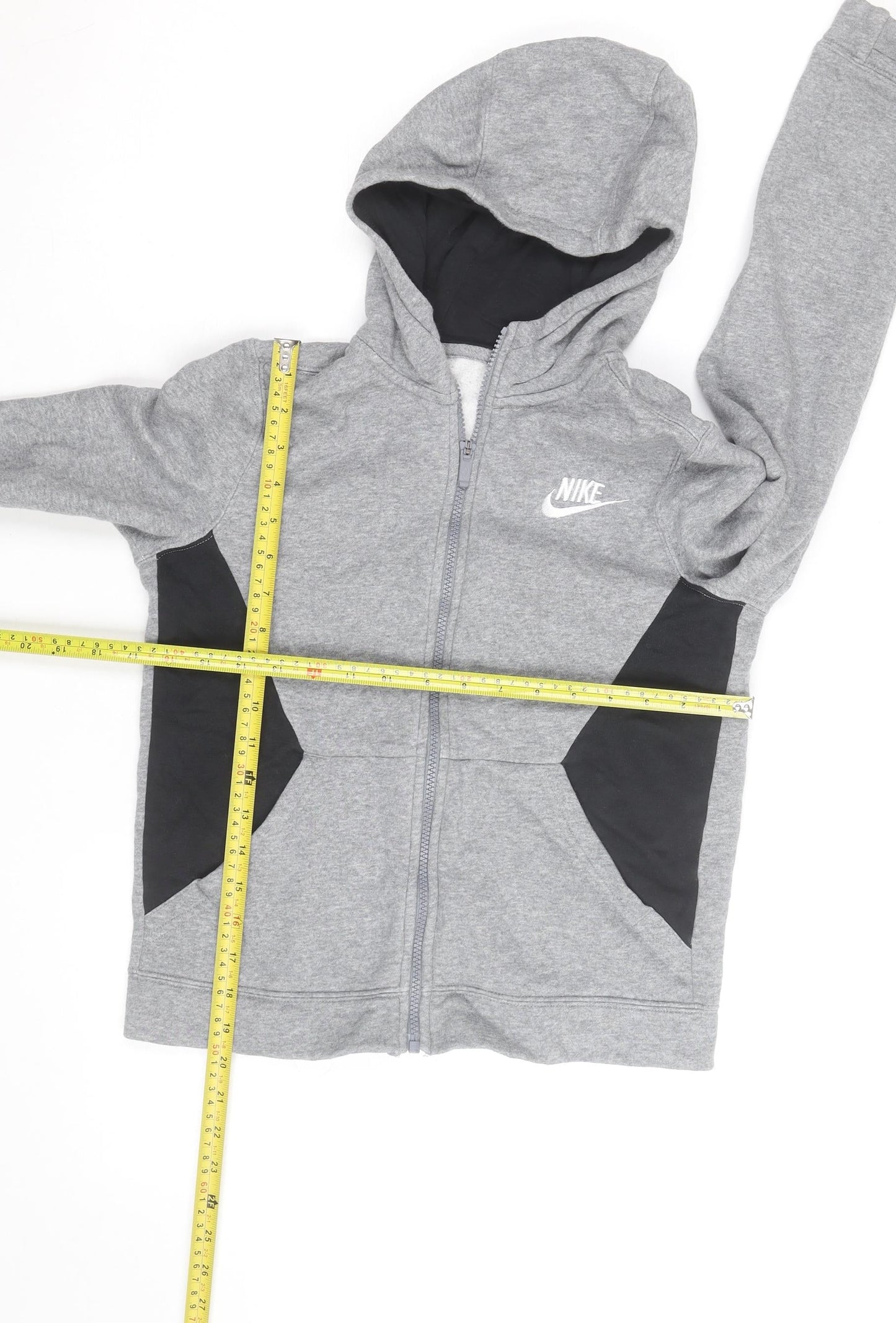 Nike Boys Grey Full Zip Hoodie - Size M, Cotton Blend, Sportswear