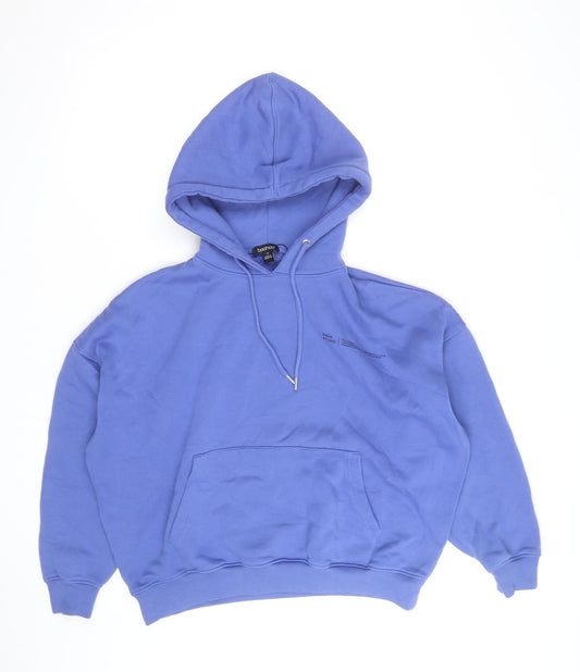 Boohoo Men’s Blue Pullover Hoodie XS Regular Fit Fleece