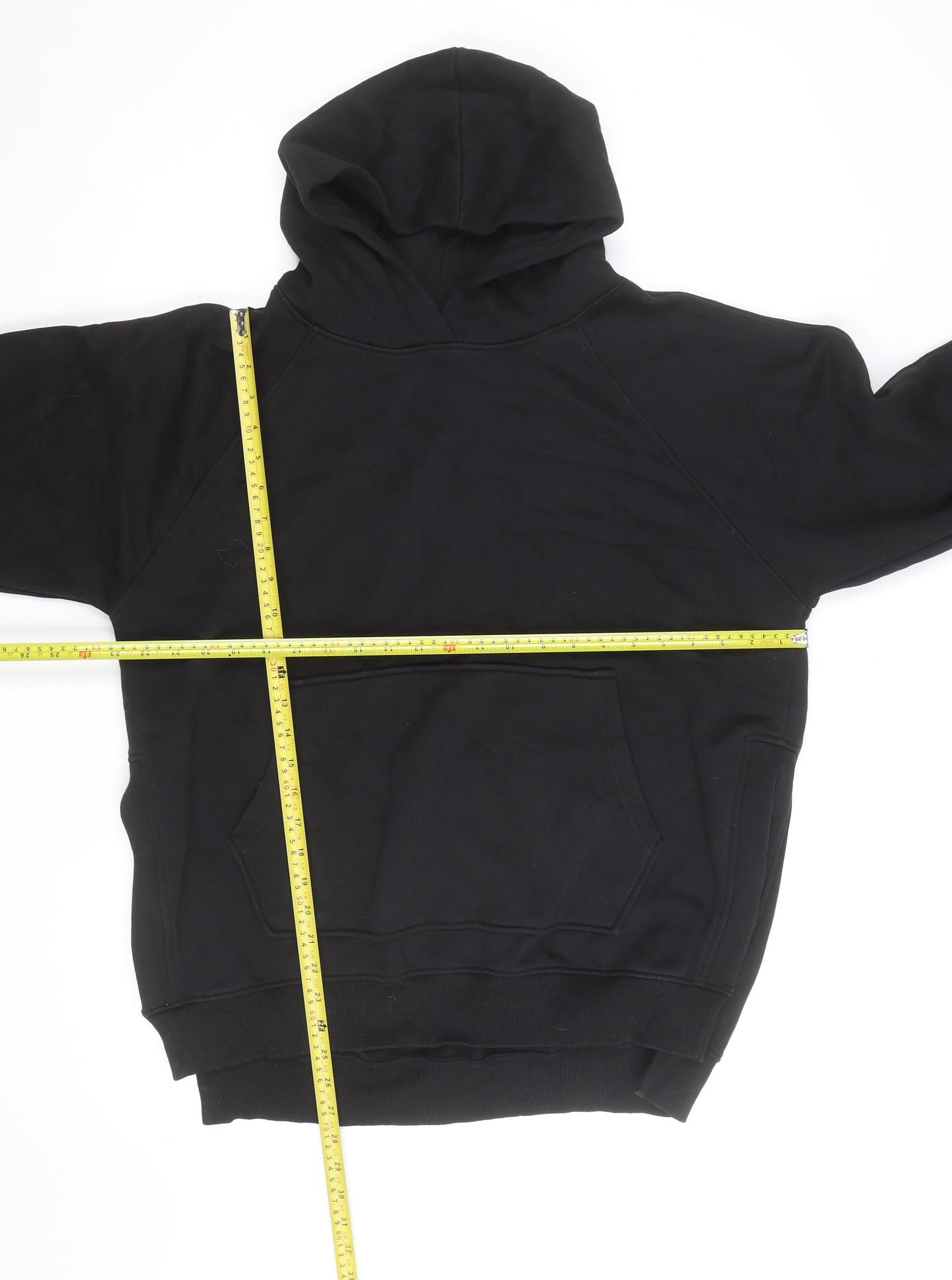 Rising Mens Black Pullover Hoodie Size S Fleece Cotton Blend