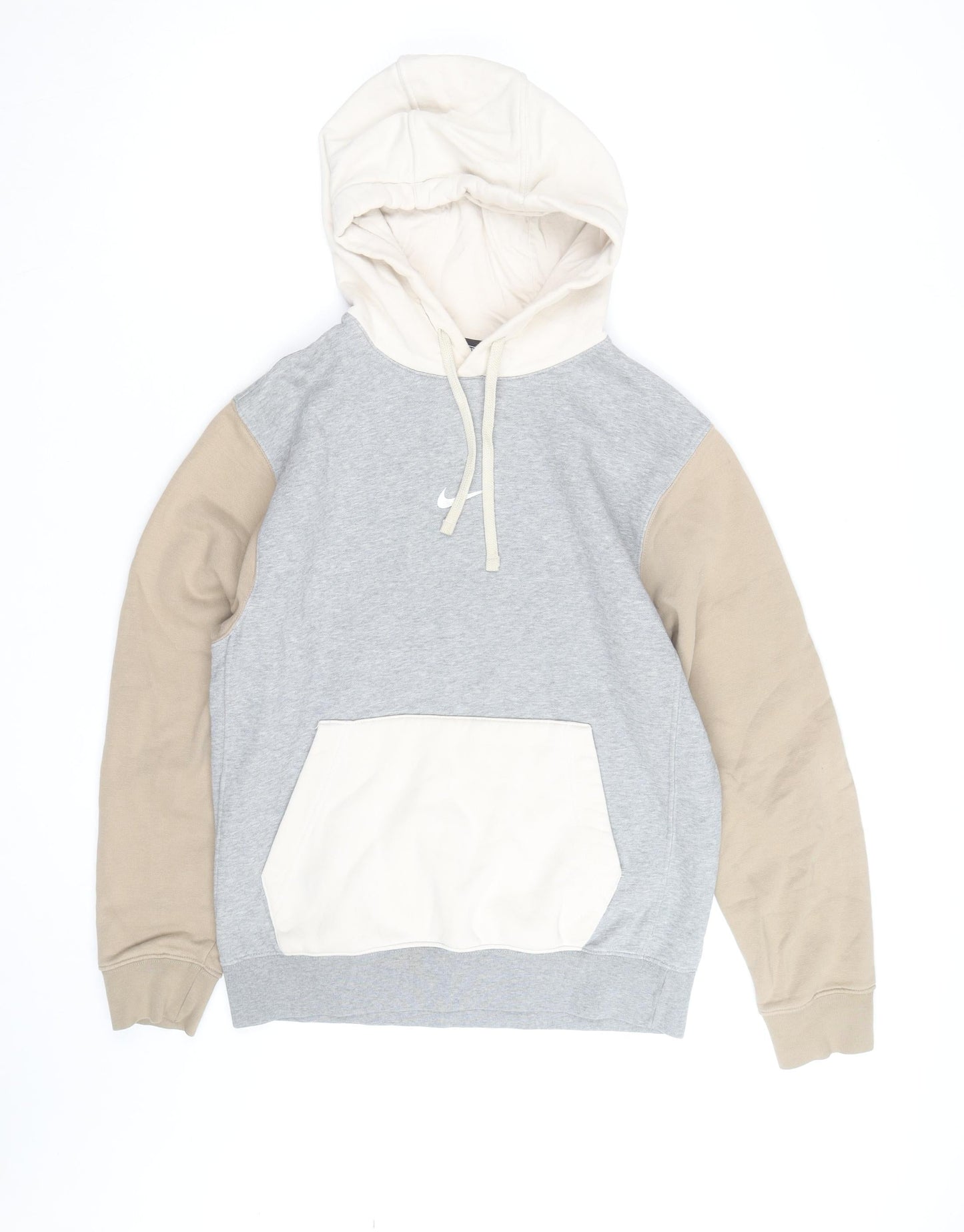 Nike Men's Beige Grey Ivory Pullover Hoodie Small