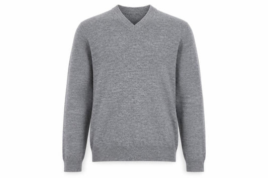 Gap Men's Grey Merino Wool V-Neck Jumper Size M