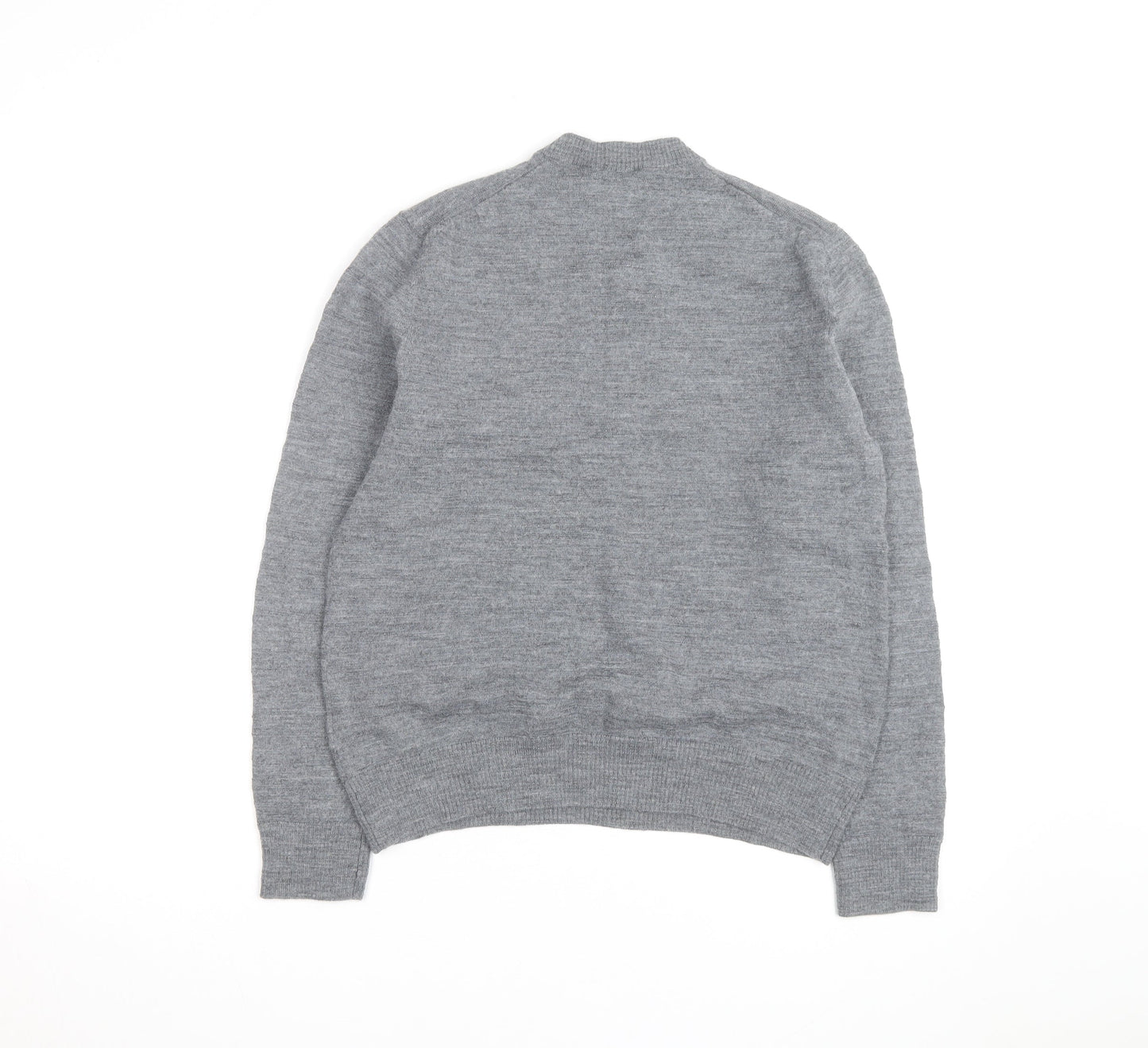 Gap Men's Grey Merino Wool V-Neck Jumper Size M