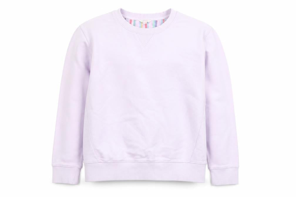 Joules Womens Lilac Cotton Crew Neck Pullover Sweatshirt Size M