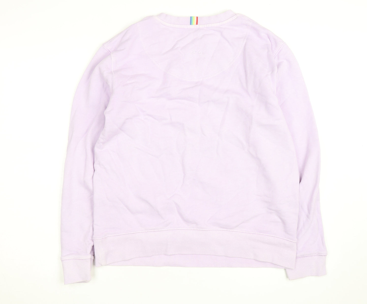 Joules Womens Lilac Cotton Crew Neck Pullover Sweatshirt Size M
