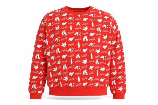 Coca-Cola Red Polar Bear Unisex Crew Neck Pullover Sweatshirt L