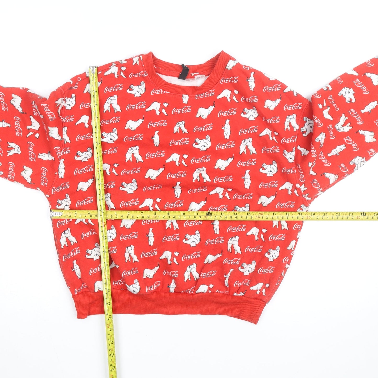 Coca-Cola Red Polar Bear Unisex Crew Neck Pullover Sweatshirt L