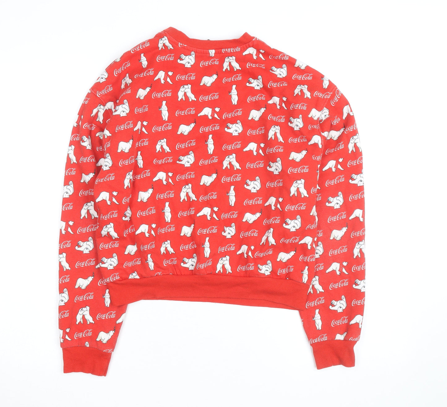 Coca-Cola Red Polar Bear Unisex Crew Neck Pullover Sweatshirt L
