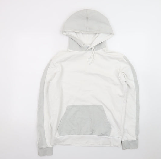 Celio Men's White Pullover Hoodie Size S Regular Fit Cotton Blend