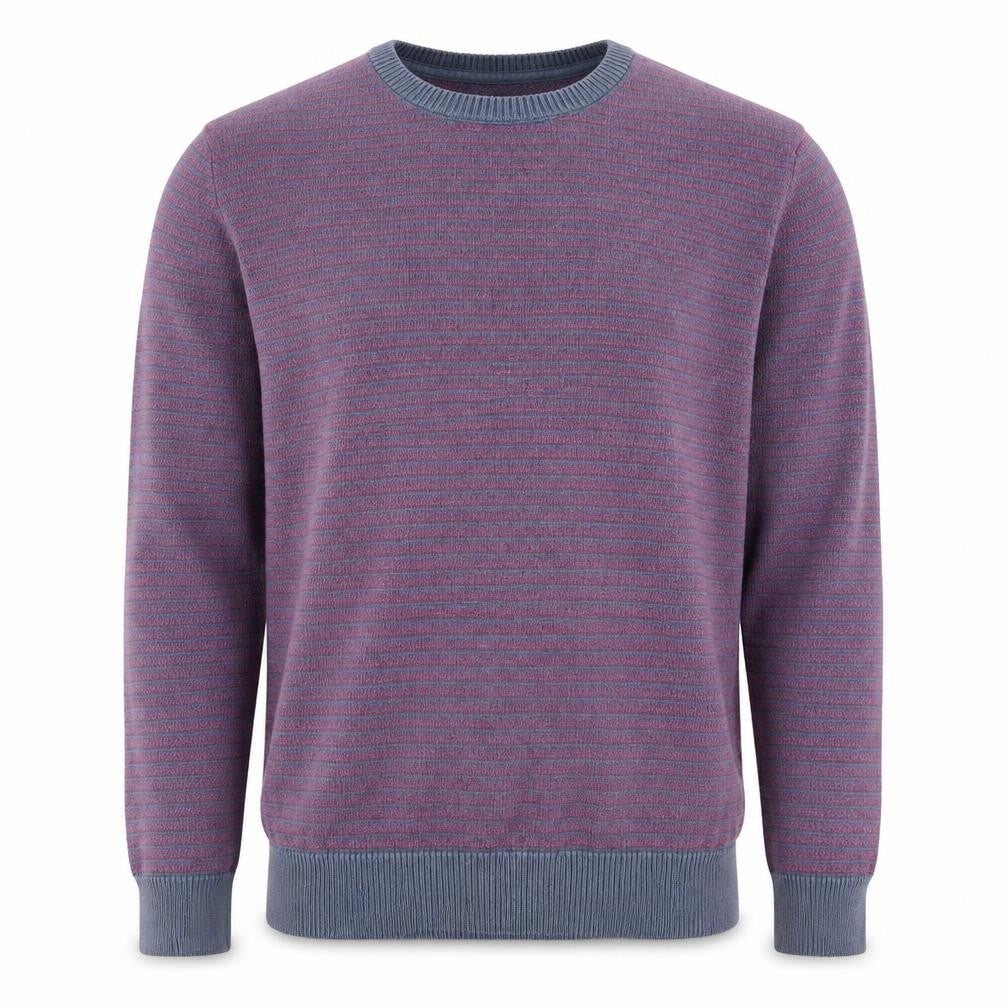 Marks & Spencer Men's Purple Striped Cotton Jumper L Regular Fit