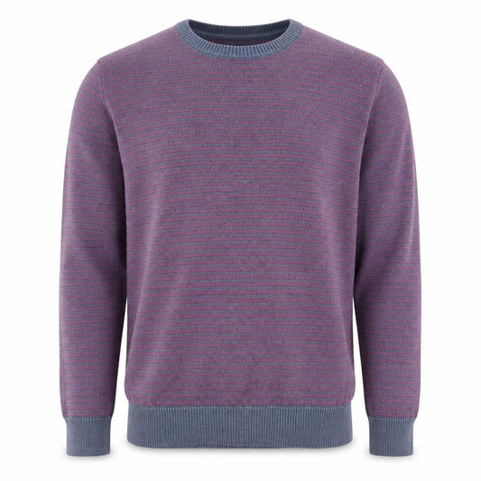 Marks & Spencer Men's Purple Striped Cotton Jumper L Regular Fit