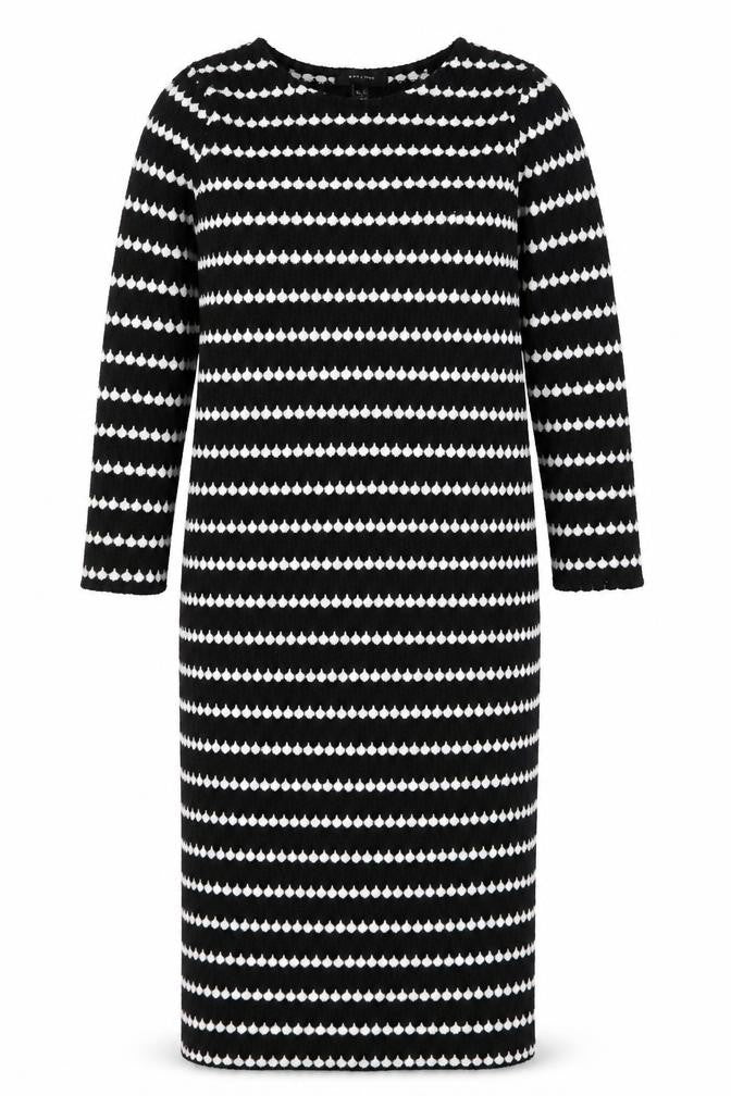 New Look Women's Black White Striped Bodycon Knit Dress S
