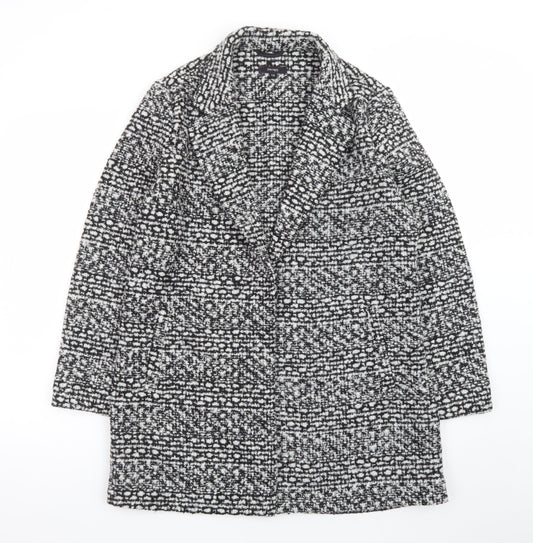 Therapy Women's Black Tweed Mid-Length Overcoat Size 14