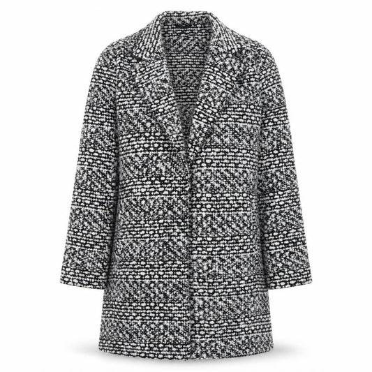 Therapy Women's Black Tweed Mid-Length Overcoat Size 14