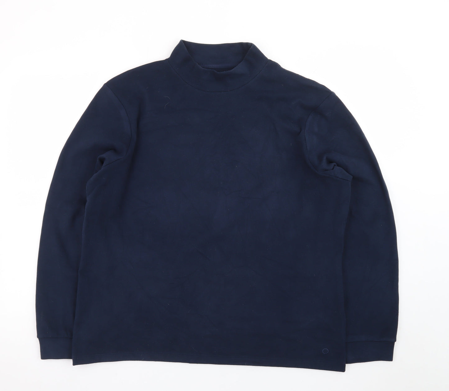 Marks and Spencer Mens Blue Roll Neck Long Sleeve T-Shirt Size L