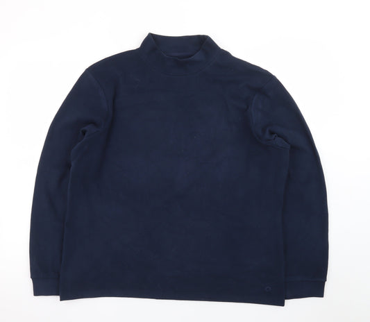 Marks and Spencer Mens Blue Roll Neck Long Sleeve T-Shirt Size L
