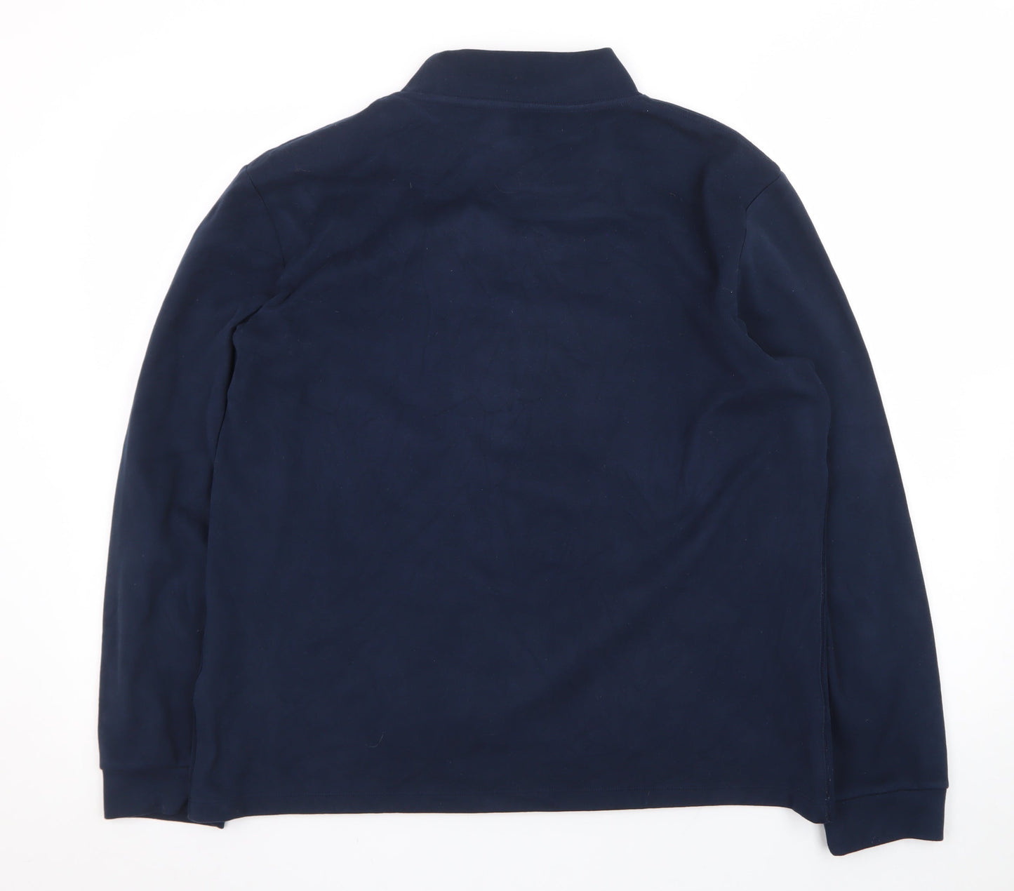 Marks and Spencer Mens Blue Roll Neck Long Sleeve T-Shirt Size L