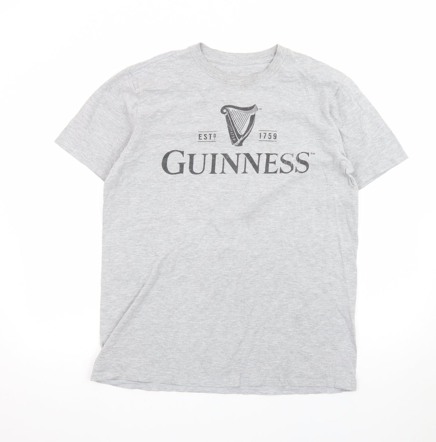 Guinness Men's Grey Short Sleeve Graphic T-Shirt Large