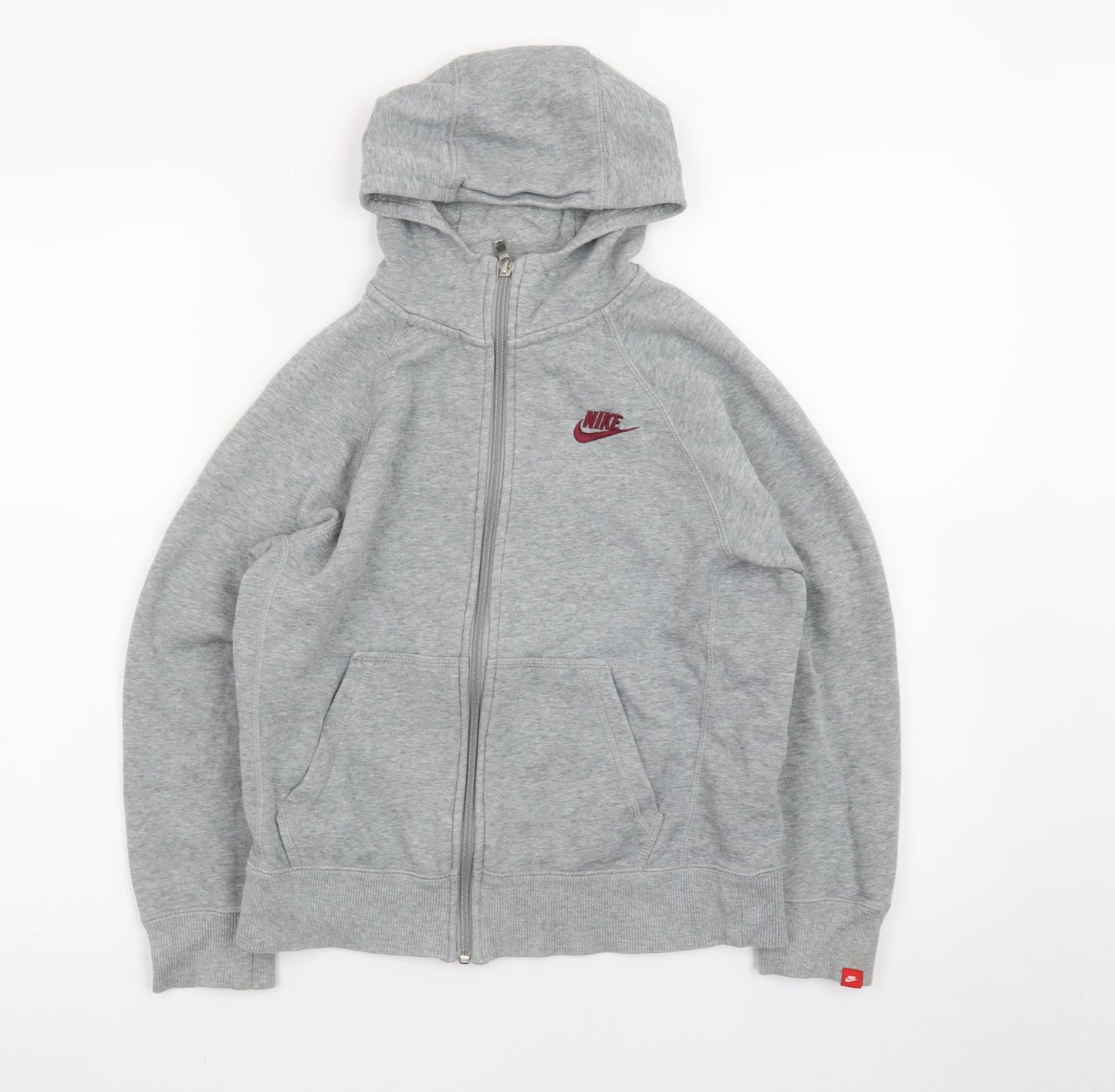 Nike Boys Grey Full Zip Hoodie Size 10-12 Years Fleece Jacket