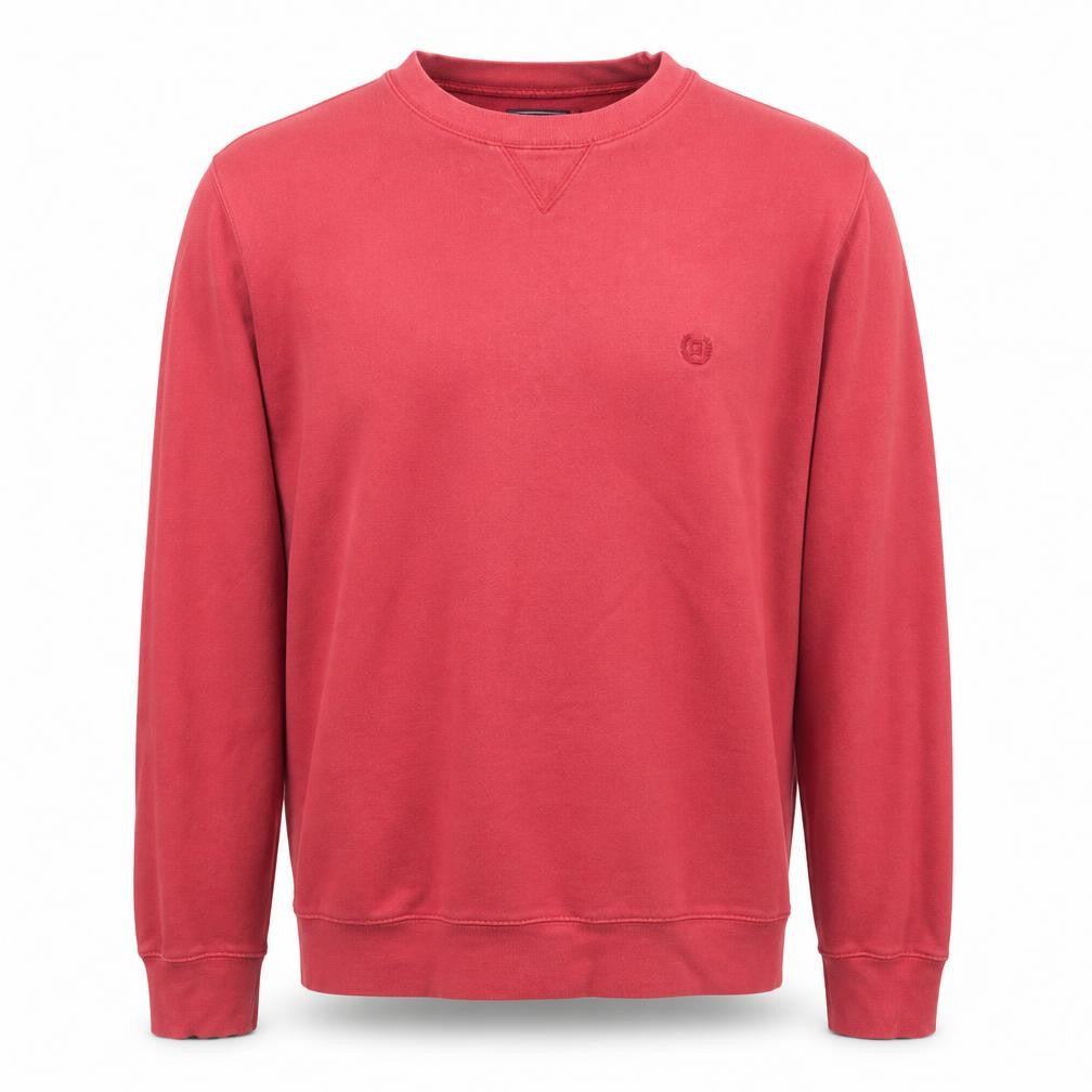 Chaps Men Red Crew Neck Pullover Sweatshirt Size L Cotton Blend