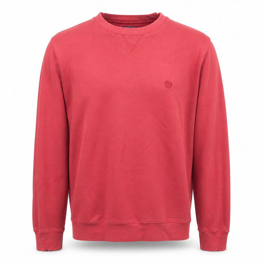 Chaps Men Red Crew Neck Pullover Sweatshirt Size L Cotton Blend