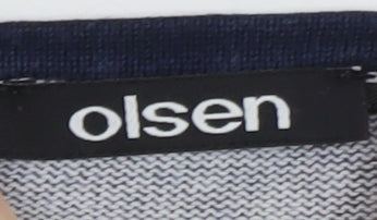 Olsen Women's Blue Floral Long Sleeve Pullover Jumper Size 18