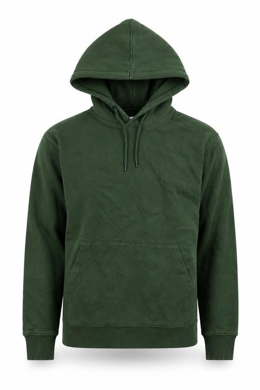 Jack & Jones Mens Green Pullover Hoodie S Regular Fleece Cotton Blend