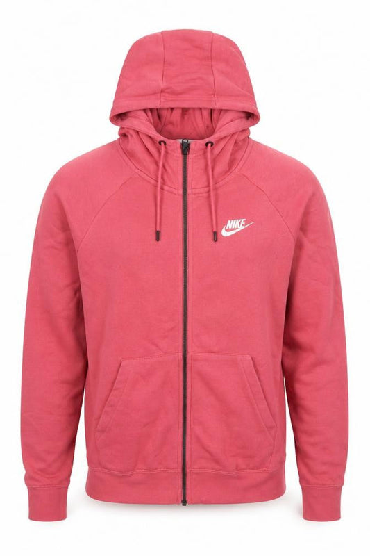 Nike Men's Pink Full Zip Hoodie Size S Cotton Sweatshirt