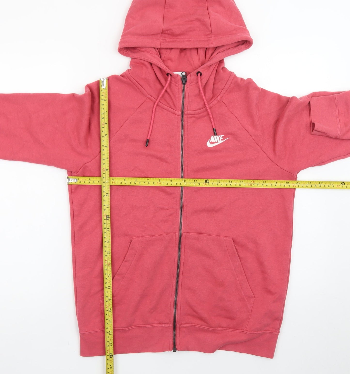 Nike Men's Pink Full Zip Hoodie Size S Cotton Sweatshirt