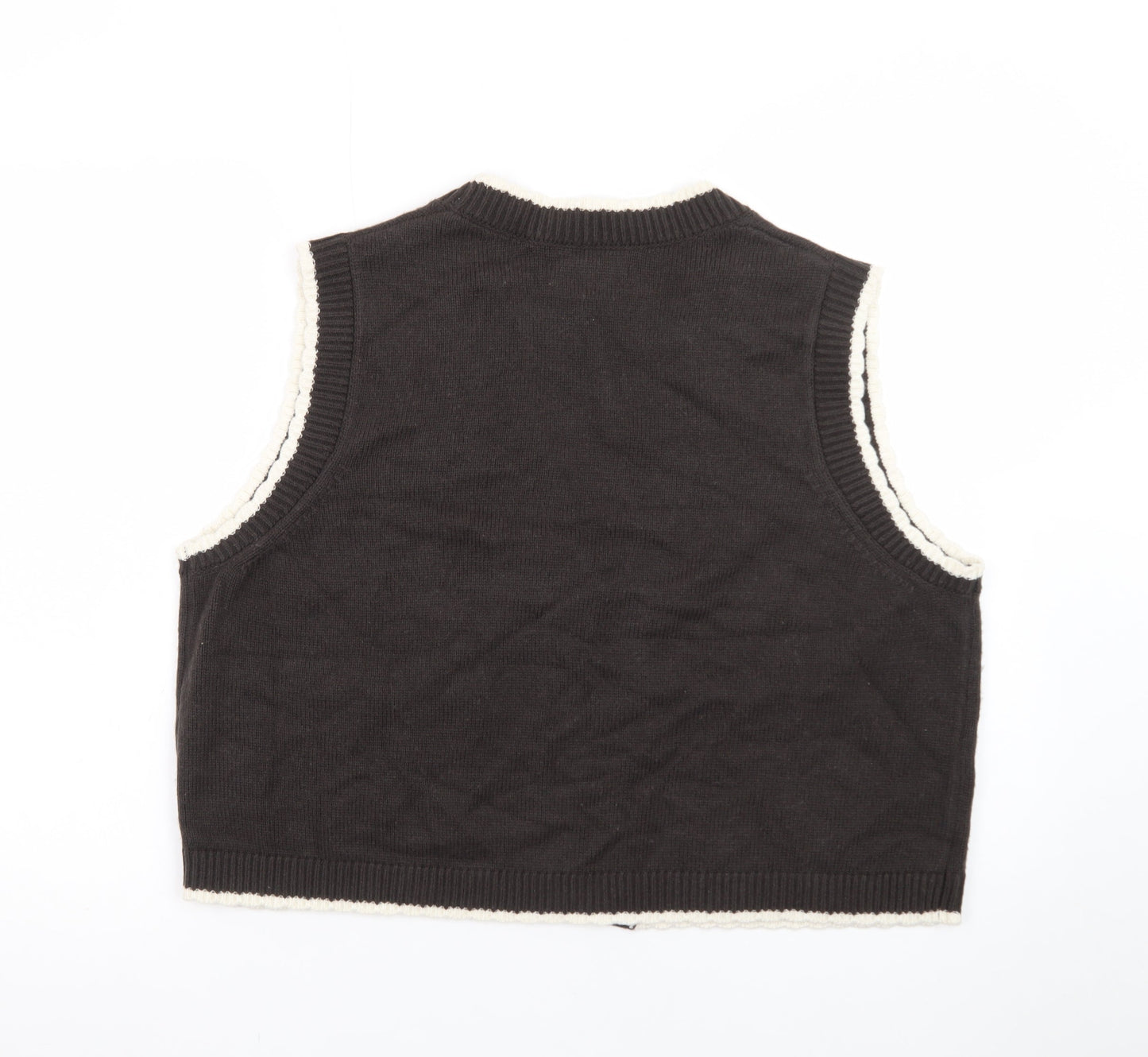 Marks and Spencer Women’s Black Knit Vest Size L V-Neck Cotton