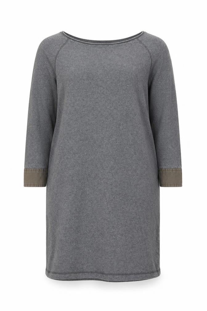 Gap Women Grey Cotton Jersey Shift Dress Size M 3/4 Sleeve