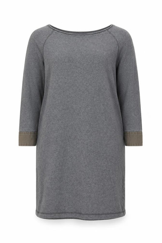 GAP Women Grey Cotton Jersey Shift Dress Size M 3/4 Sleeve
