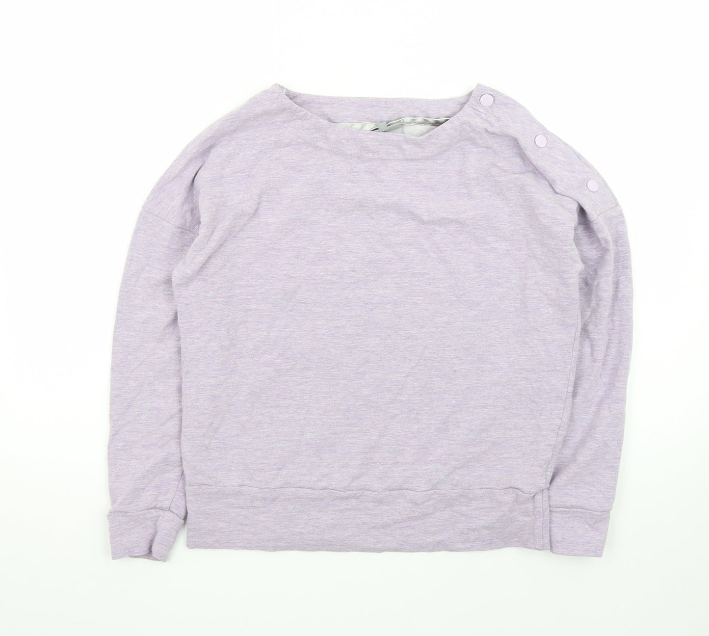 Oliver Bonas Women’s Purple Boat Neck Button Pullover Jumper Size 8