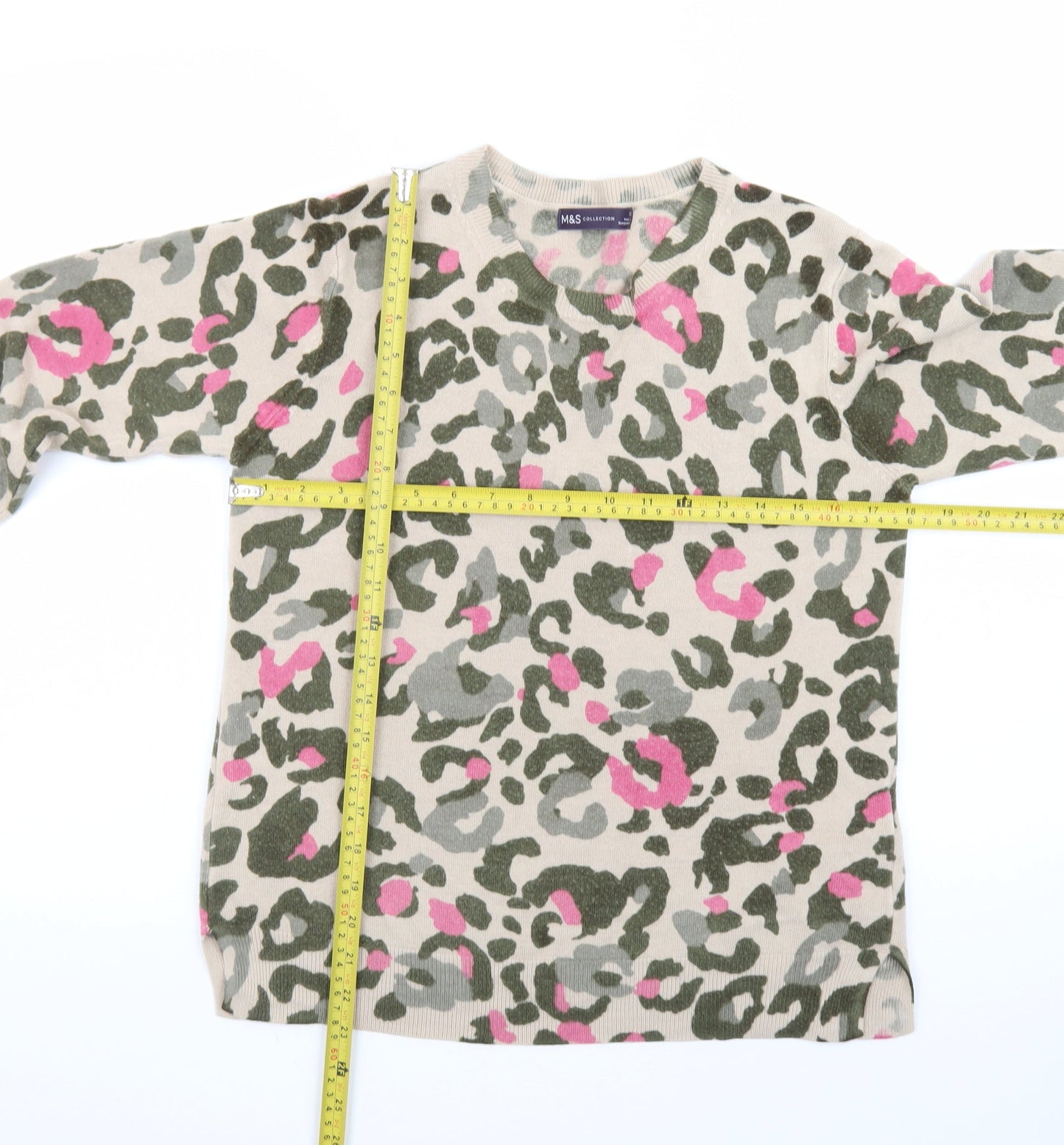 Marks and Spencer Women’s Multicoloured Animal Print Crew Neck Jumper Size 12